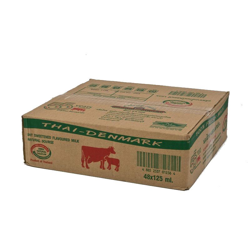 ไทยเดนมาร์ค นมปรุงแต่งยูเอชที รสหวาน ขนาด125 มล. แพ็ค 48 กล่อง/Thai-Danish UHT flavored milk, sweet flavor, 125 ml, pack of 48 boxes