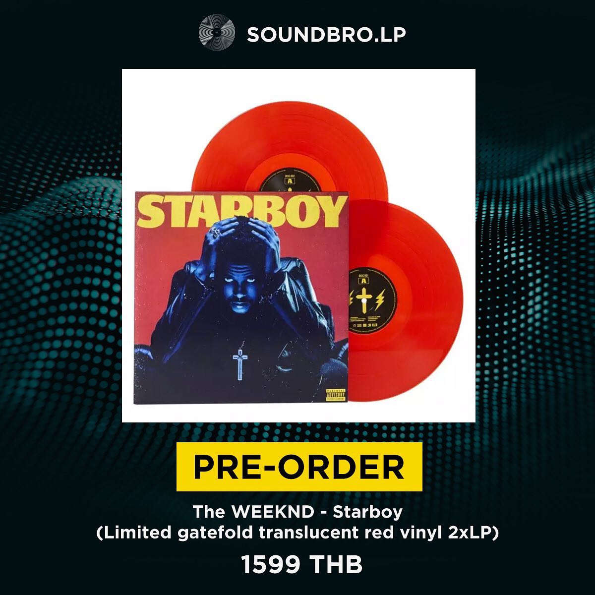 [Pre-Order 14-35 วัน] แผ่นเสียง The WEEKND - Starboy (limited gatefold translucent red vinyl 2xLP) New & Sealed Vinyl