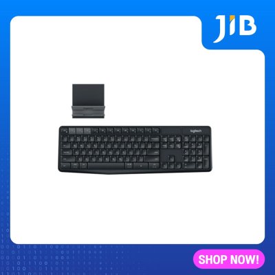 JIB KEYBOARD (คีย์บอร์ดไร้สาย) LOGITECH K375S WIRELESS MULTI DEVICE (BLACK)