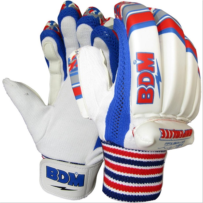 Spazies  BDM Players Autograph Batting Gloves White and Blue .