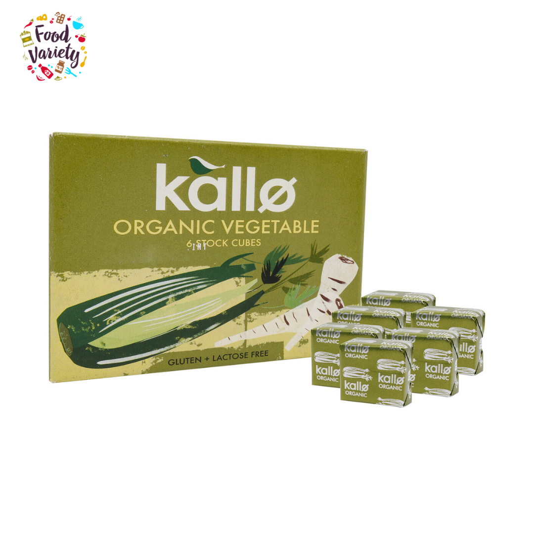 Kallo Organic Vegetable Stock Cubes 66g (6 stock cubes) แคโล่ ซุปก้อนผัก ออร์แกนิก 66g (6 ก้อน)