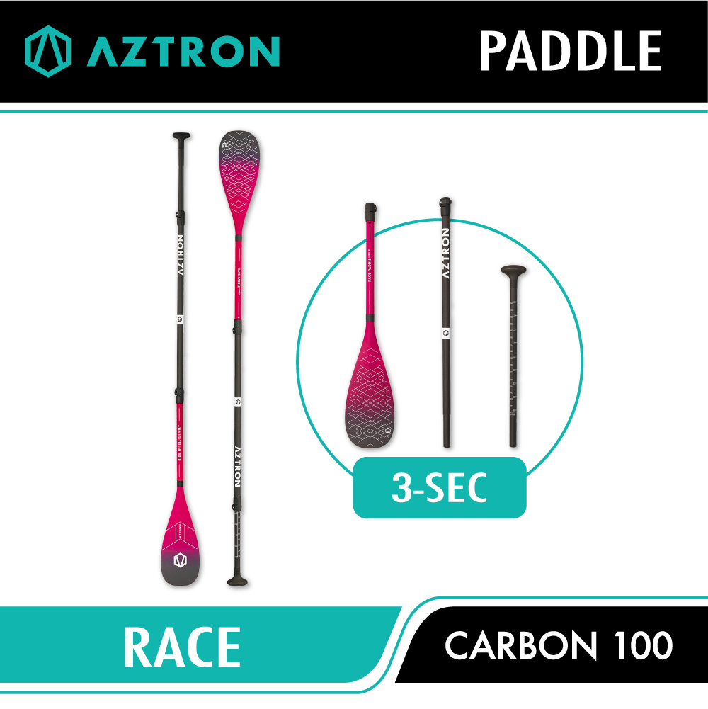 AZTRON PATDLE RACE CARBON 3 Section ไม้พายสำหรับบอร์ดยืนพาย หรือ เรือยาง isup stand up paddle board