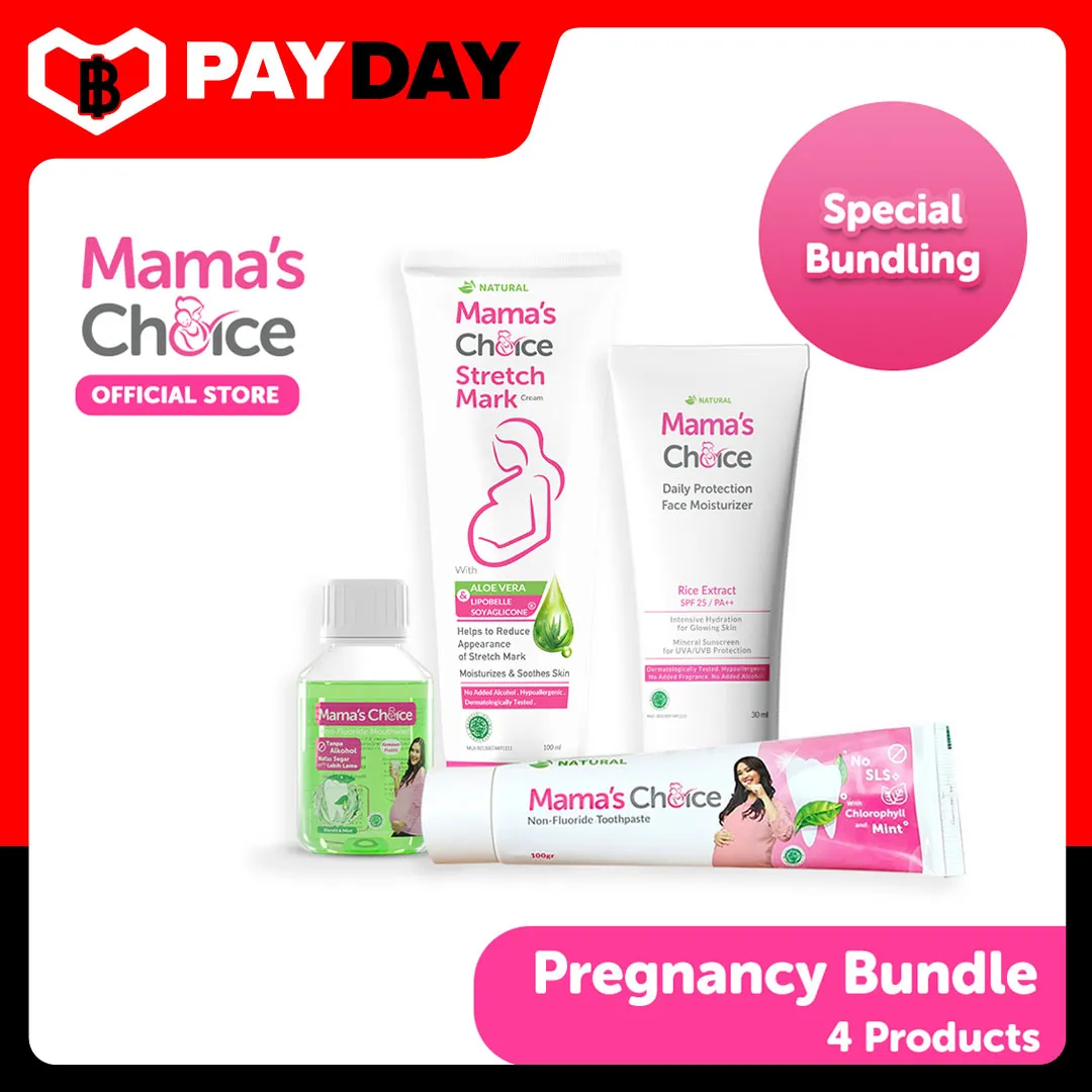 Mama's Choice Pregnancy Bundle เซ็ทสำหรับคุณแม่ตั้งครรภ์ (ครีมลดรอยแตกลาย+Moisturizer+ยาสีฟัน+น้ำยาบ้วนปาก)