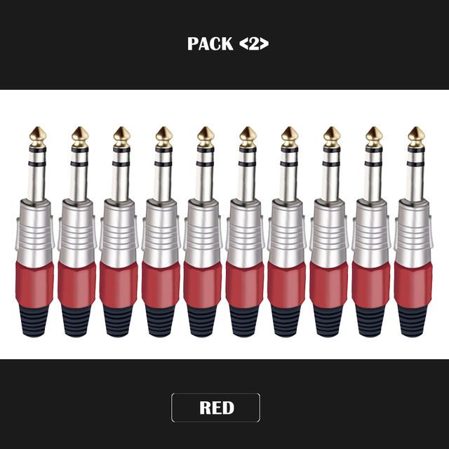 Lot De 2 X Fiche Jack Mâle Stéréo 6.35mm Bleu à 3,00 € (Fiches Jack