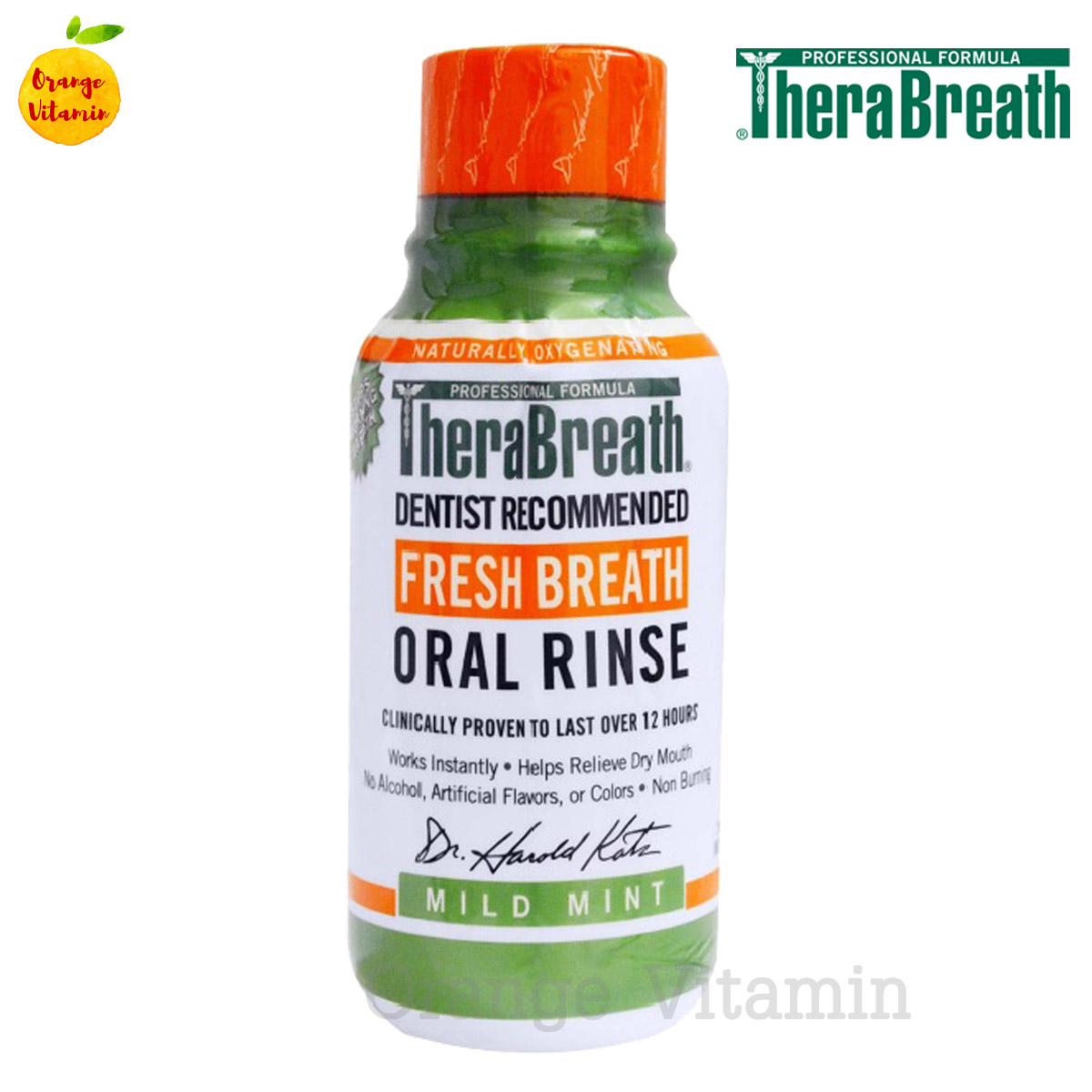 น้ำยาบ้วนปาก กลิ่นมิ้นท์ TheraBreath, Fresh Breath, Oral Rinse, Mild Mint, 88.7ml น้ำยาบ้วนปาก ไม่ผสมแอลกอฮอล์