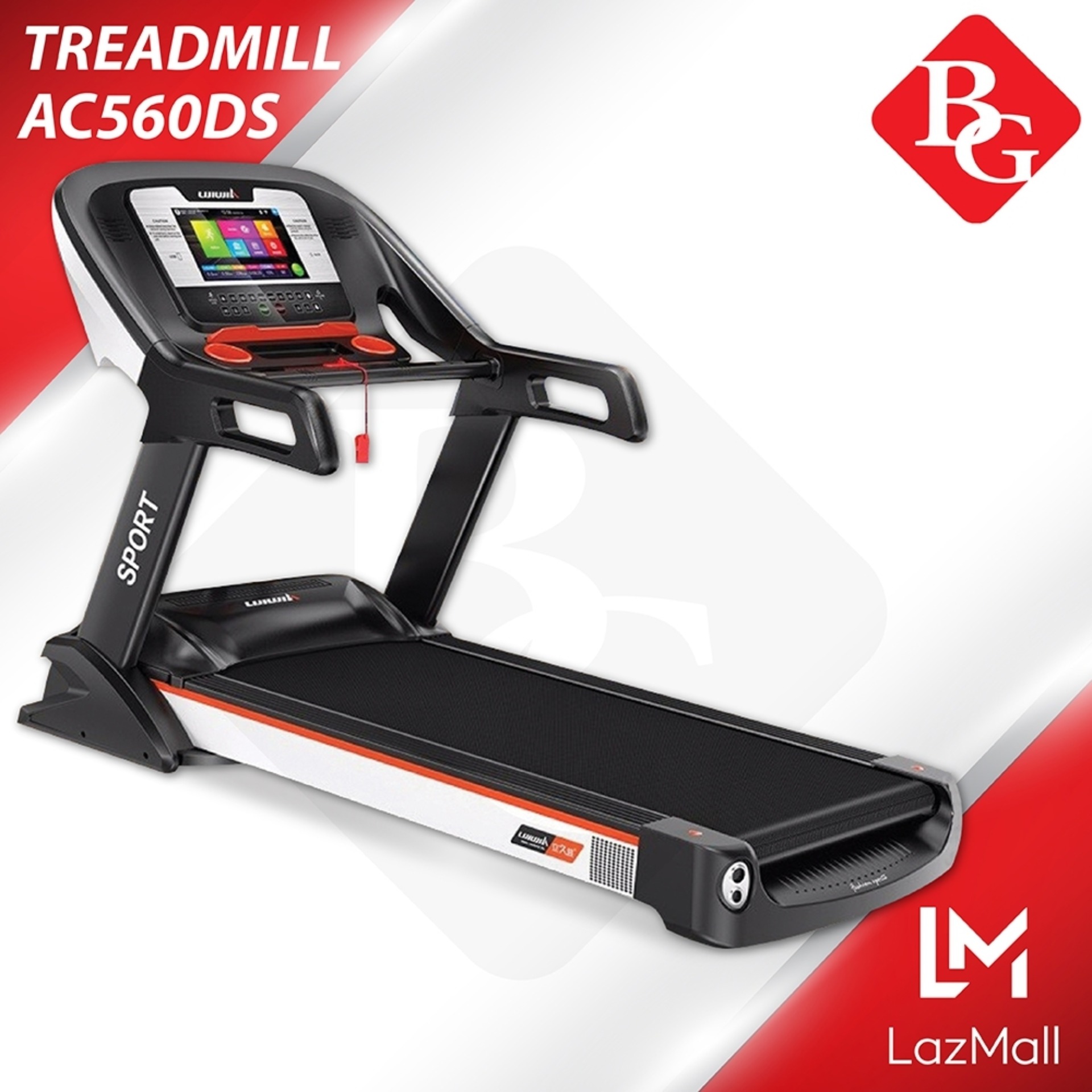 ดูภาพ B&G ลู่วิ่งไฟฟ้า ฟิตเนส 3.5 HP จอ 10.1นิ้ว ปรับความเร็วได้ พื้นที่วิ่ง56cm ได้ 1-20กม./ชม รุ่น AC560DS เพิ่มเติม B&G ลู่วิ่งไฟฟ้า ฟิตเนส 3.5 HP จอ 10.1นิ้ว ปรับความเร็วได้ พื้นที่วิ่ง56cm ได้ 1-20กม./ชม รุ่น AC560DS