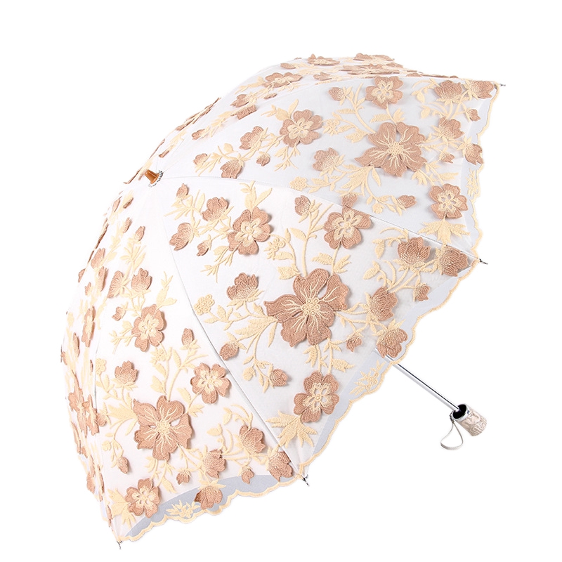 Ladies Lace Parasol UV Protection Sun Shade Umbrellas Folding Parasol Outdoor Parasol Summer Wedding Flower Umbrellas