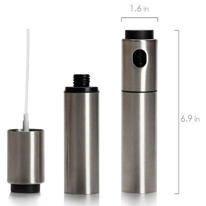 Stainless Steel Oil Vinegar Sprayer Dispenser Spraying Bottle Mist for Cooking Paste, Salads, BBQ, Grill, Set of 2(100ml)