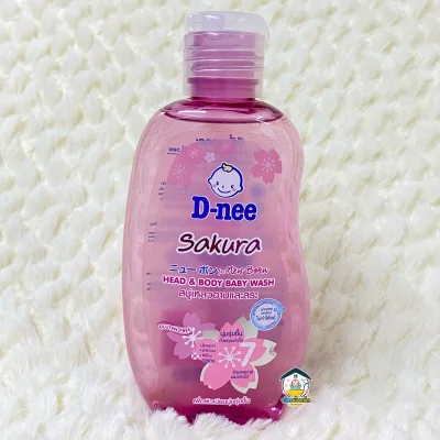 D-nee สบู่เหลวอาบและสระ Head & Body Baby Wash Sakura 200 ml. (สีชมพู)