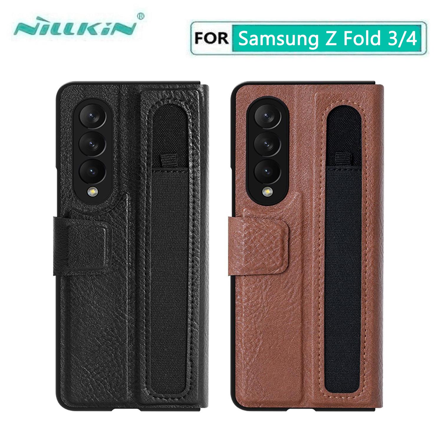 สำหรับ Samsung Galaxy Z Fold 4 Case Nillkin กระเป๋าใส่บัตรหนัง Pu กระเป๋าสตางค์ Protector ปกหลัง