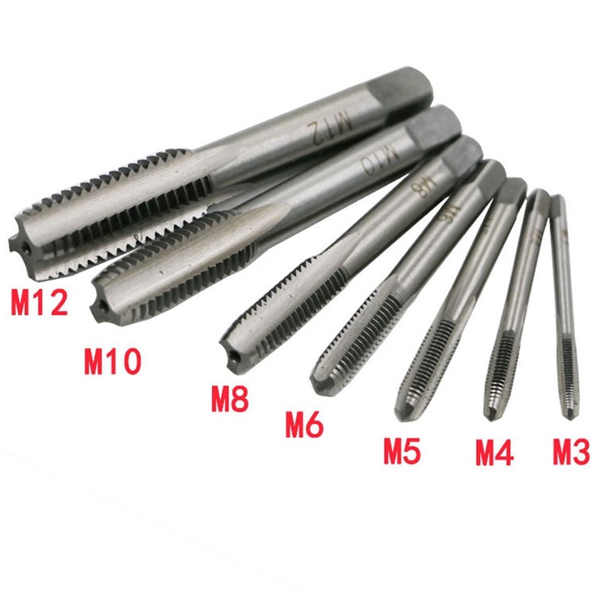 H8 Tools 7 ชิ้นเมตริกเรียวกระทู้แตะตัดบิต M3 / M4 / M5 / M6 / M8 / M10 / M12 T-025