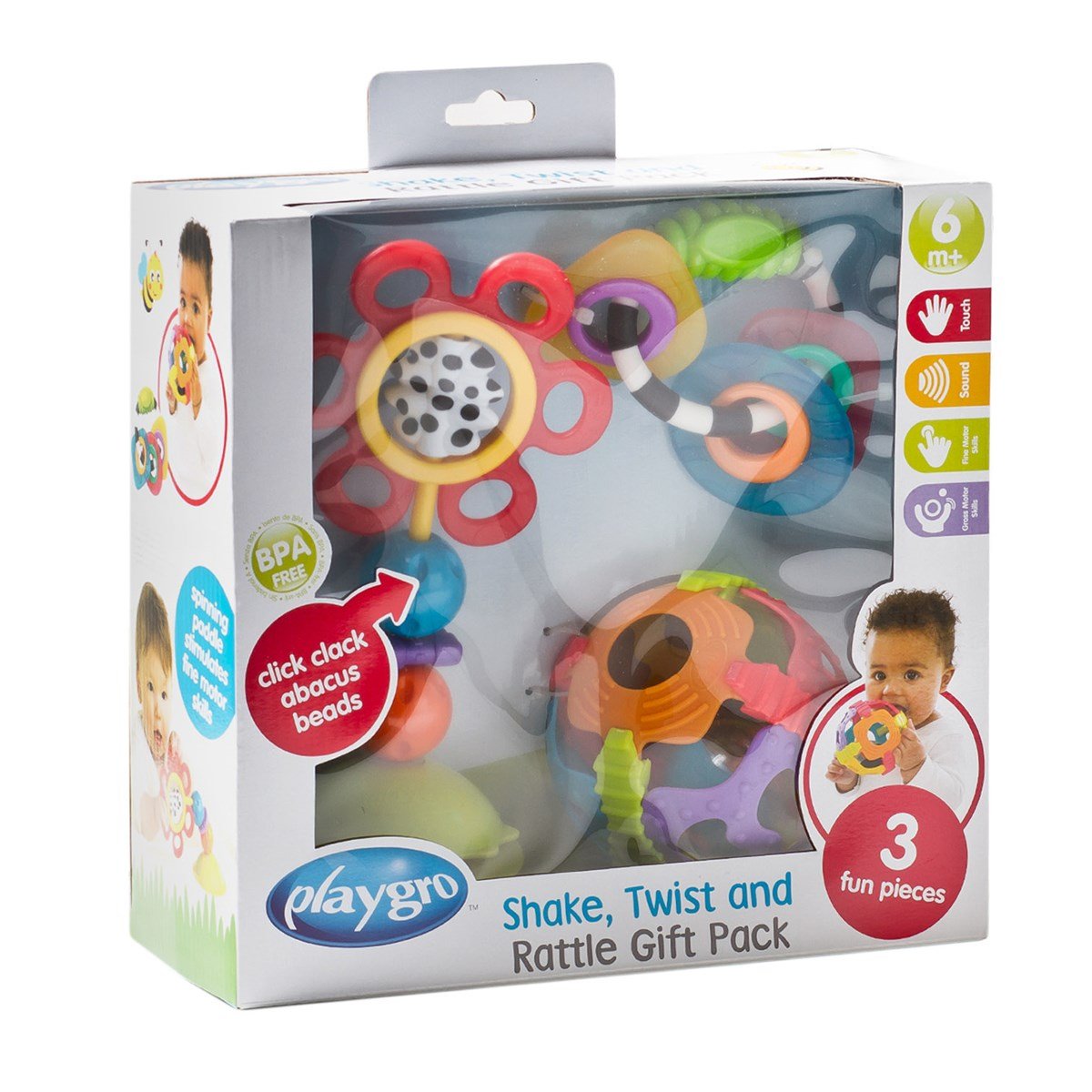 Playgro ยางกัดนุ่ม  Shake, Twist and Rattle Gift Pack