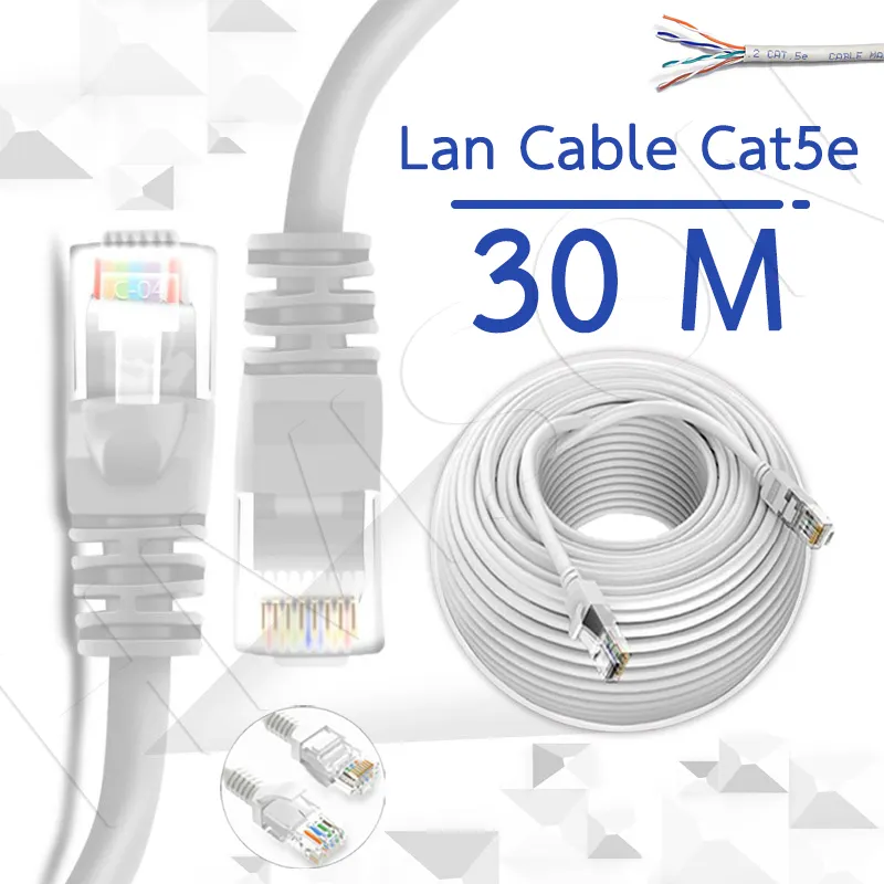 ภาพสินค้าhome mall สาย LAN Cable CAT5E สำเร็จรูป 30m สายแลน สายแลนเน็ต Ethernet Cable RJ45 Gigabit สายแลน 30 เมตร 25M/20M/15M/10M/5M/3M For แล็ปท็อป Laptop PC Modem สาย lan cat5 จากร้าน home-mall บน Lazada ภาพที่ 6