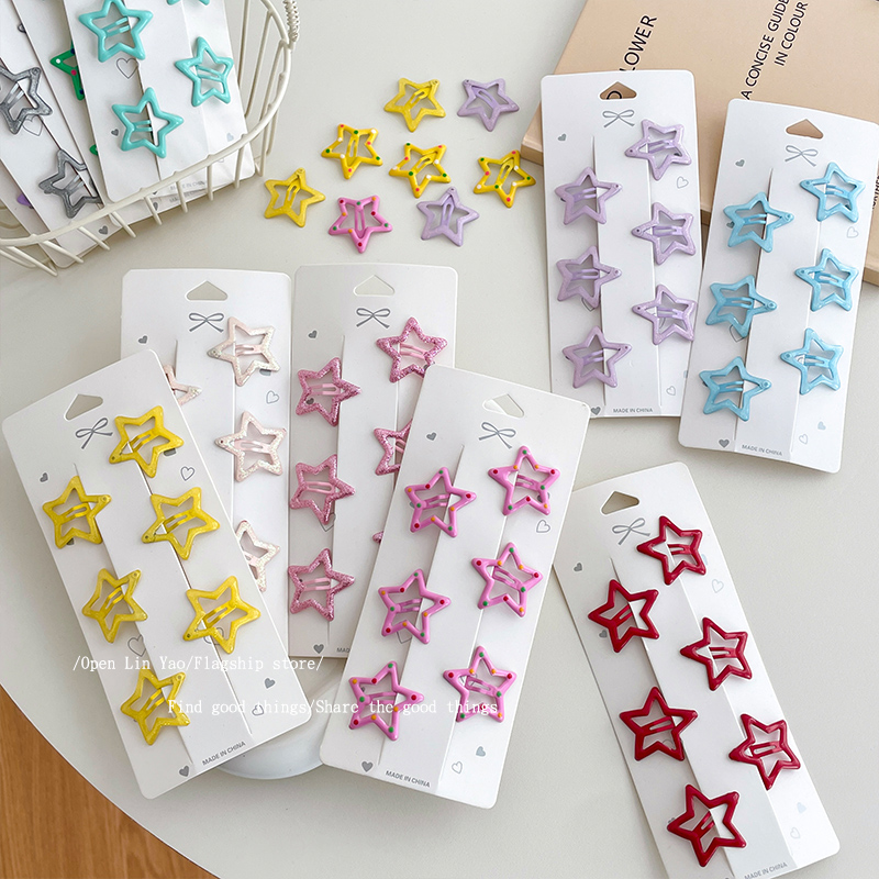 Kẹp tóc hình ngôi sao nhiều màu sắc cho bé gái 6pcs Set of Cute Hair Clip