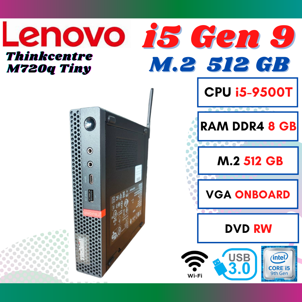 Mini PC Lenovo M720q Tiny Intel i59500t Gen9 RAM 8GB/ M.2 512 GB Wifi