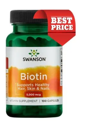 [ ถูกที่สุด ] Swanson Premium Biotin 5000 mcg { 100 เม็ด } ไบโอติน บำรุงสุขภาพผม เล็บ และผิวพรรณ [ ถูกที่สุดใน Lazada ]