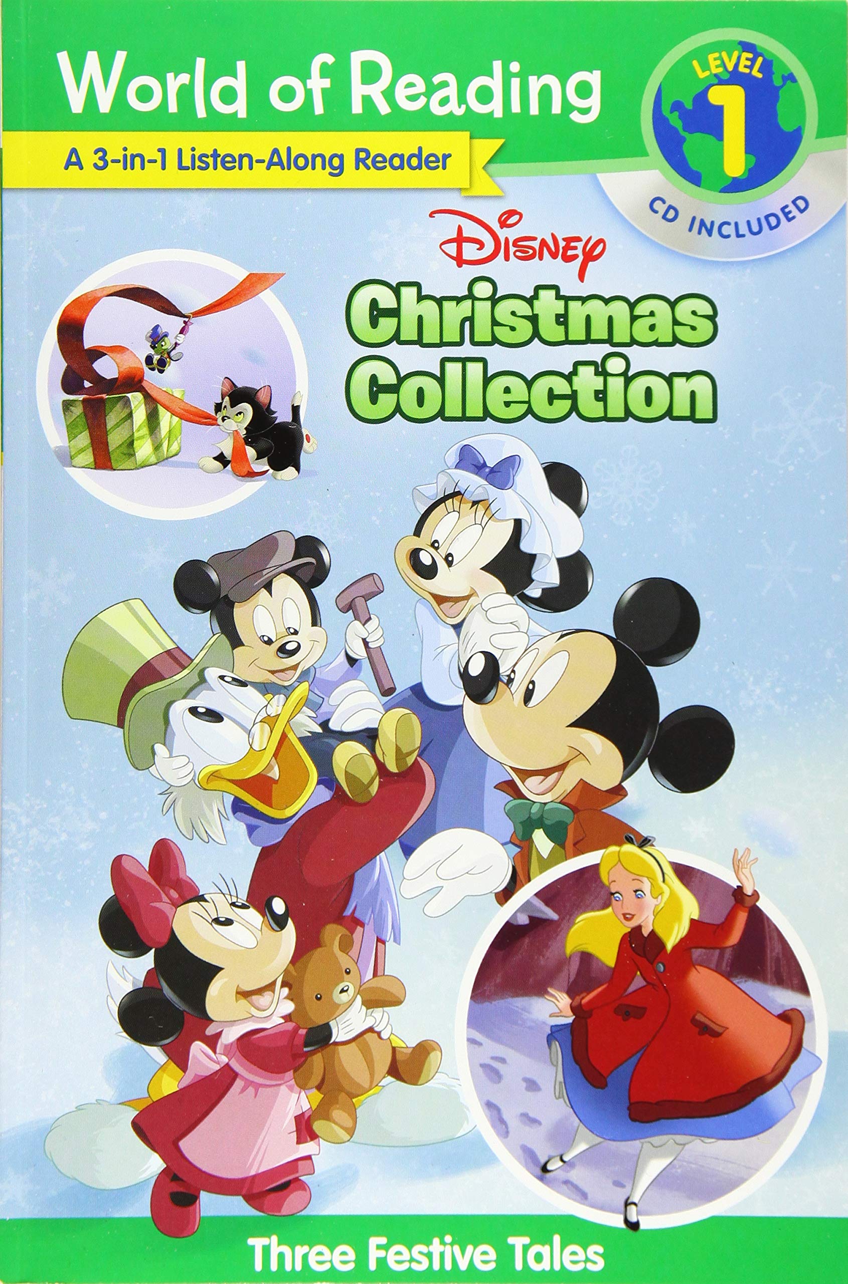 Disney Christmas Collection 3-in-1 Listen-Along Reader : 3 Festive Tales with CD! (World of Reading, Level 1) (Paperback + Spoken Word Compact Disc) [Paperback]
