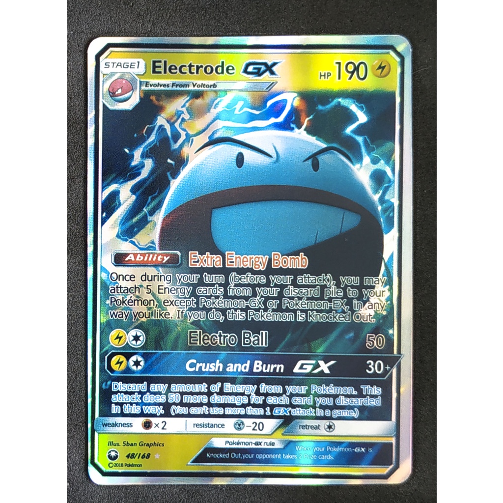 Pokemon Card ภาษาอังกฤษ Electrode dark GX Card 48/168 มารุมายน์
