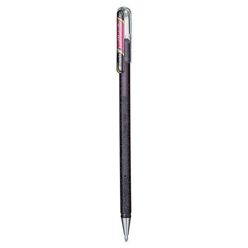 Electro48 เพนเทล ปากกาหมึกเจลผสมกลิตเตอร์ รุ่น Hybrid Dual Metallic K110-DAX ขนาด 1.0 มม. หมึกเจลสีดำ