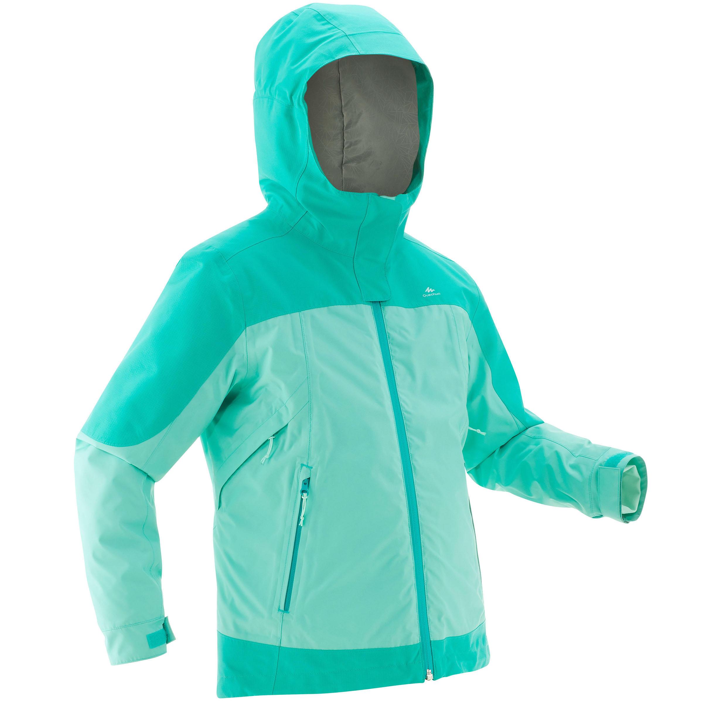 [ด่วน!! โปรโมชั่นมีจำนวนจำกัด] เสื้อแจ็คเก็ตเด็ก 3-IN-1 สำหรับใส่เดินป่าลุยหิมะรุ่น SH500 X-WARM (สีเขียว) สำหรับ เดินป่า