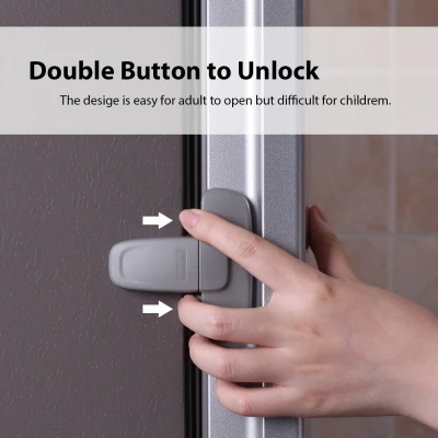 VGGE Child Kids Child Lock Protector Baby Safety Fridge Door Lock Refrigerator Catch Freezer Lock