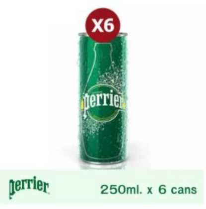 Perrier Sparkling Natural Mineral Water 250 ml x 6 Cans