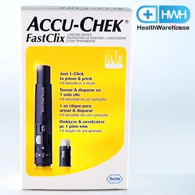 Accu-Chek FastClix Free 6 Lancets! Accu Chek ปากกาเจาะเลือดปลายนิ้ว แถมเข็มเจาะเลือด 6ชิ้น