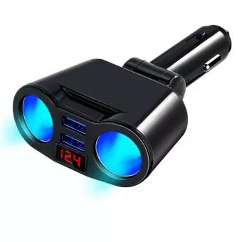 FAIRYPAN ที่ชาร์จแบตในรถ 3.1A 3-เบ้า Dual USB 2V-24V อะแดปเตอร์ชาร์จไฟในรถ DC Splitter ด้วยจอแสดงผล LED Car Charger ที่ชาร์จไฟ LED ในรถยนต์