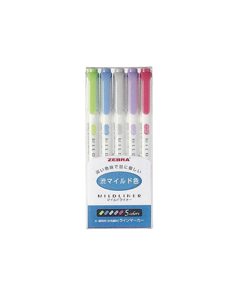 ZEBRA MILDLINER PASTEL HIGHLIGHTER PEN SET ( 5 COLORS) Lazada.co.th