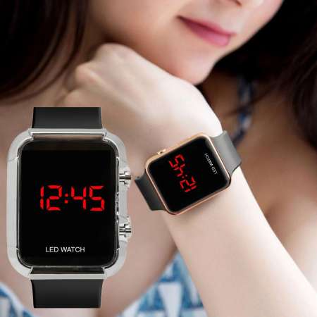 Zazzy Dolls นาฬิกาข้อมือ แพ็คคู่ สายซิลิโคนนุ่ม ทำงานระบบ Digital LED สไตล์ Apple Watch ไฟส่องสว่าง รุ่น ZD-0171