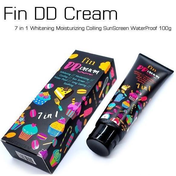 Fin DD Cream 7 in 1 ฟิน ดีดี ครีมกันเเดด กันน้ำ ไม่ติดขน ขาวออร่าสวย ไม่วอก 100g. ( 1กล่อง)