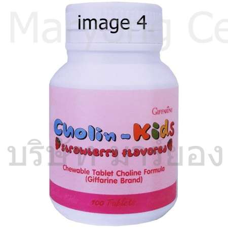 Cholin Alertide Strawberry Flavor for Kids กิฟฟารีน อเลอไทด์ โคลิน บำรุงระบบประสาท การทำงานของกล้ามเนื้อสมอง สำหรับเด็ก 100 เม็ด V19 1n-08