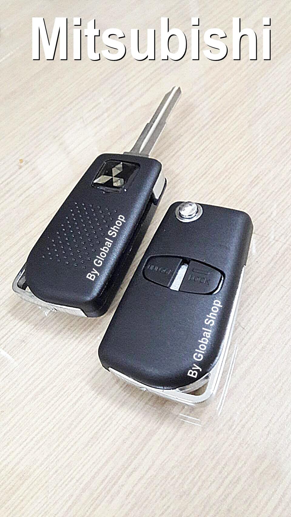 กรอบกุญแจพับ Mitsubishi Triton Pajero ร่อง กุญแจร่องซ้าย พร้อมโลโก้