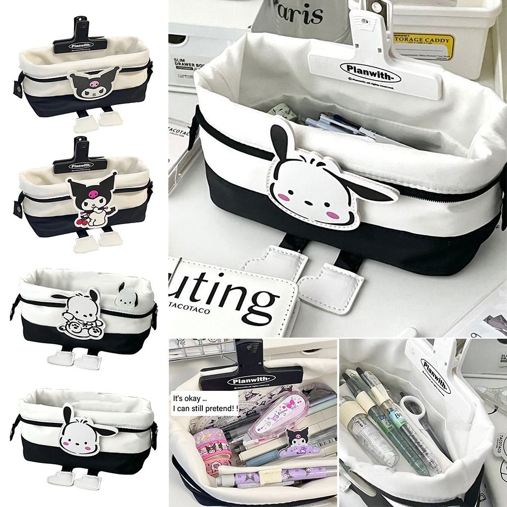 Đa chức năng Sáng Tạo Kuromi Loại nắp Vải Oxford Hộp đựng văn phòng phẩm Hộp Bút Chì Túi đựng bút Túi đựng văn phòng phẩm Hộp Bút Chì