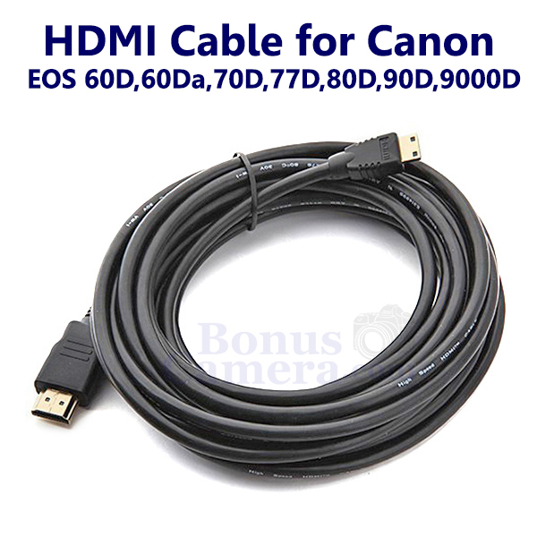 สาย HDMI ใช้ต่อกล้องแคนนอน EOS 60D,60Da,70D,77D,80D,90D,9000D เข้ากับ HD TV,Projector cable for Canon