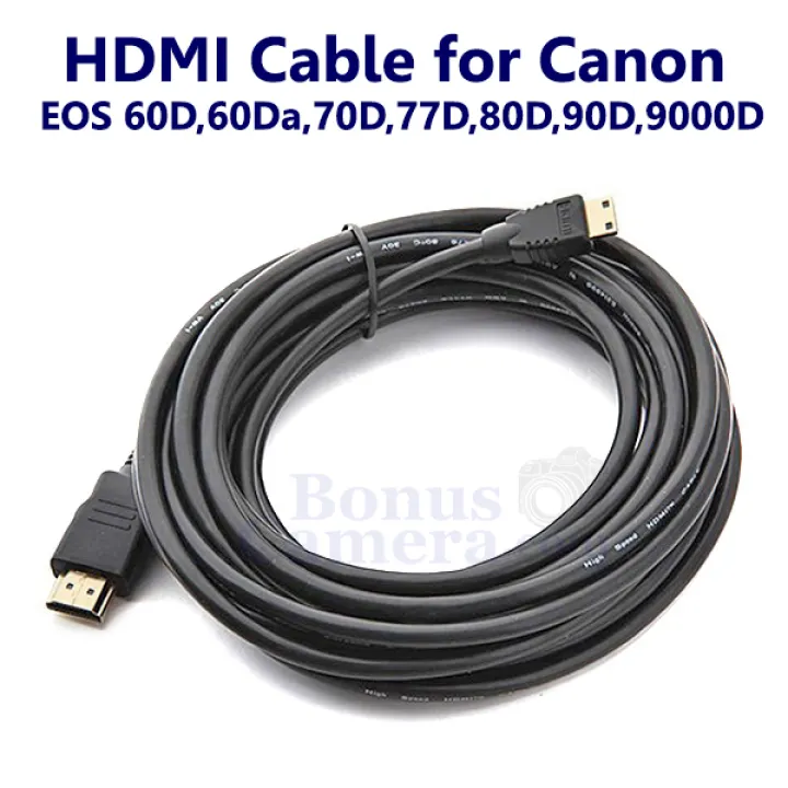 สาย Hdmi ใช ต อกล องแคนนอน Eos 60d 60da 70d 77d 80d 90d 9000d เข าก บ Hd Tv Projector Cable For Canon Lazada Co Th