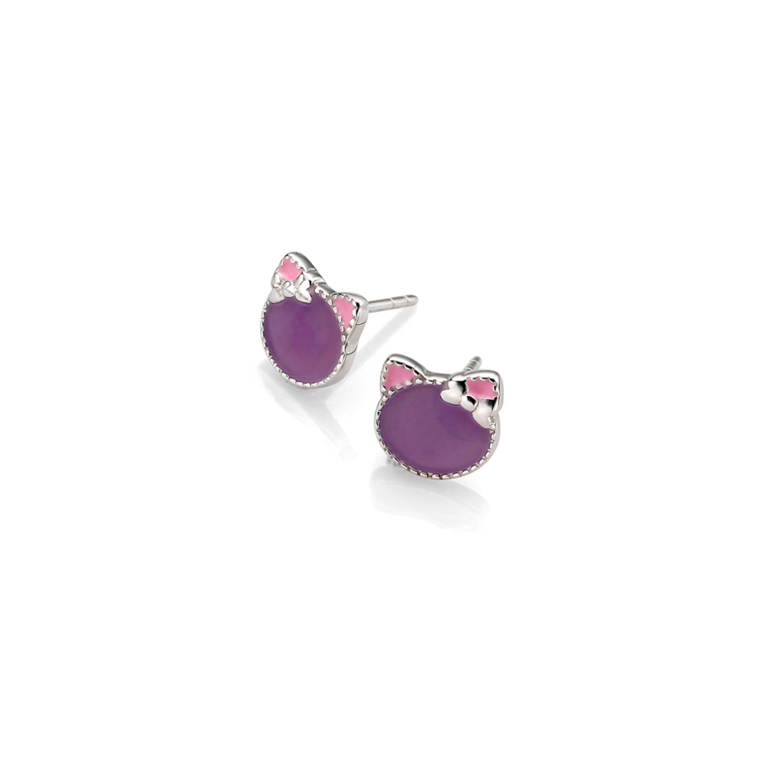 Twinkle Time Jewelry ต่างหูเงินเเท้ 92.5% สำหรับเด็กเเละผู้หญิง รุ่น Kitty Kat Earrings