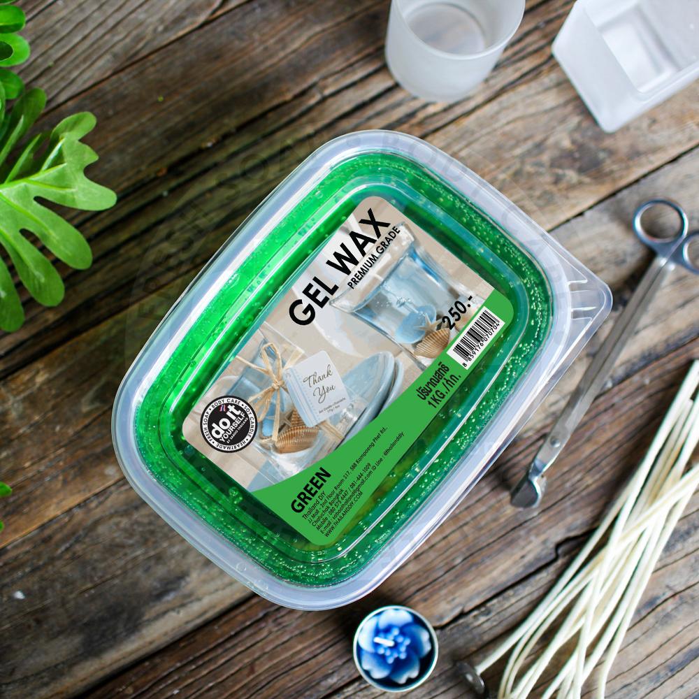 Candle Gel Wax เจลแว็กซ์ทำเทียน 1 กิโลกรัม สีเขียว Saboo Thailand
