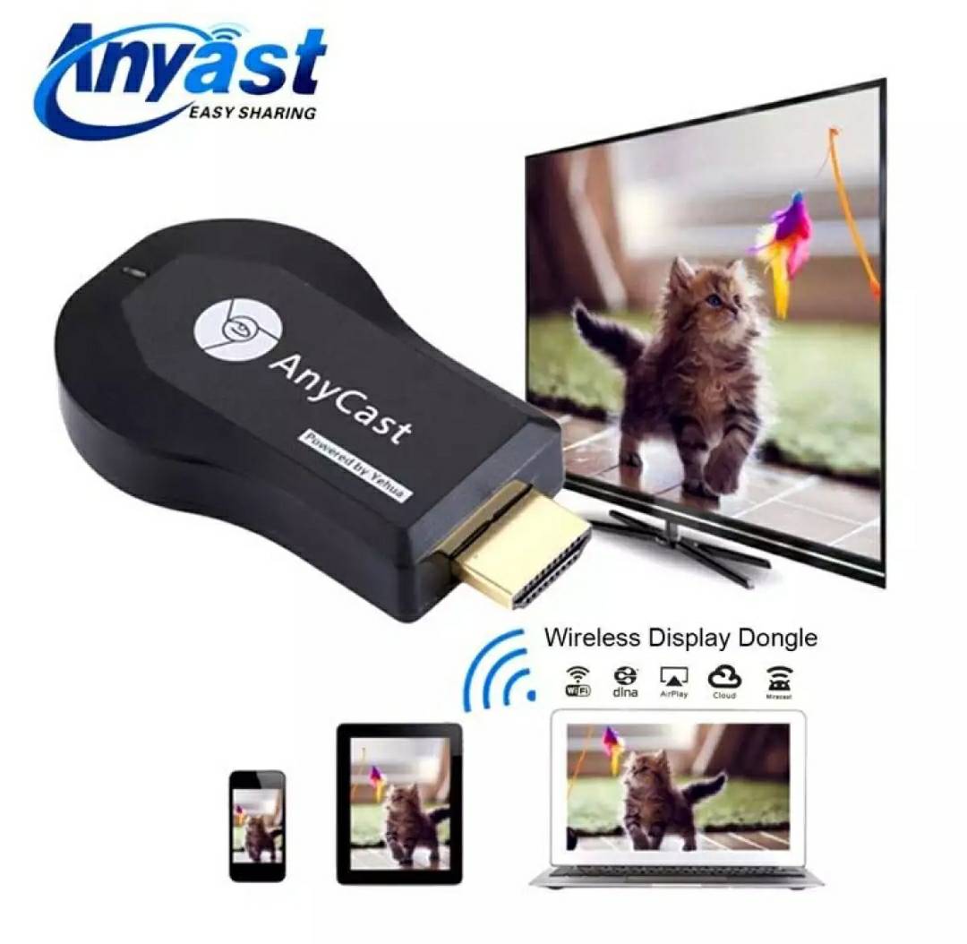 Anycast M9 Plus รุ่นใหม่ล่าสุด HDMI WIFI Display เชื่อมต่อมือถือขึ้นทีวี ต่อง่าย ใช้ง่าย รองรับ i.Phone/i.Pad Google Chrome,Google HomeและAndroid Screen Mirroring Cast Screen AirPlay ของแท้