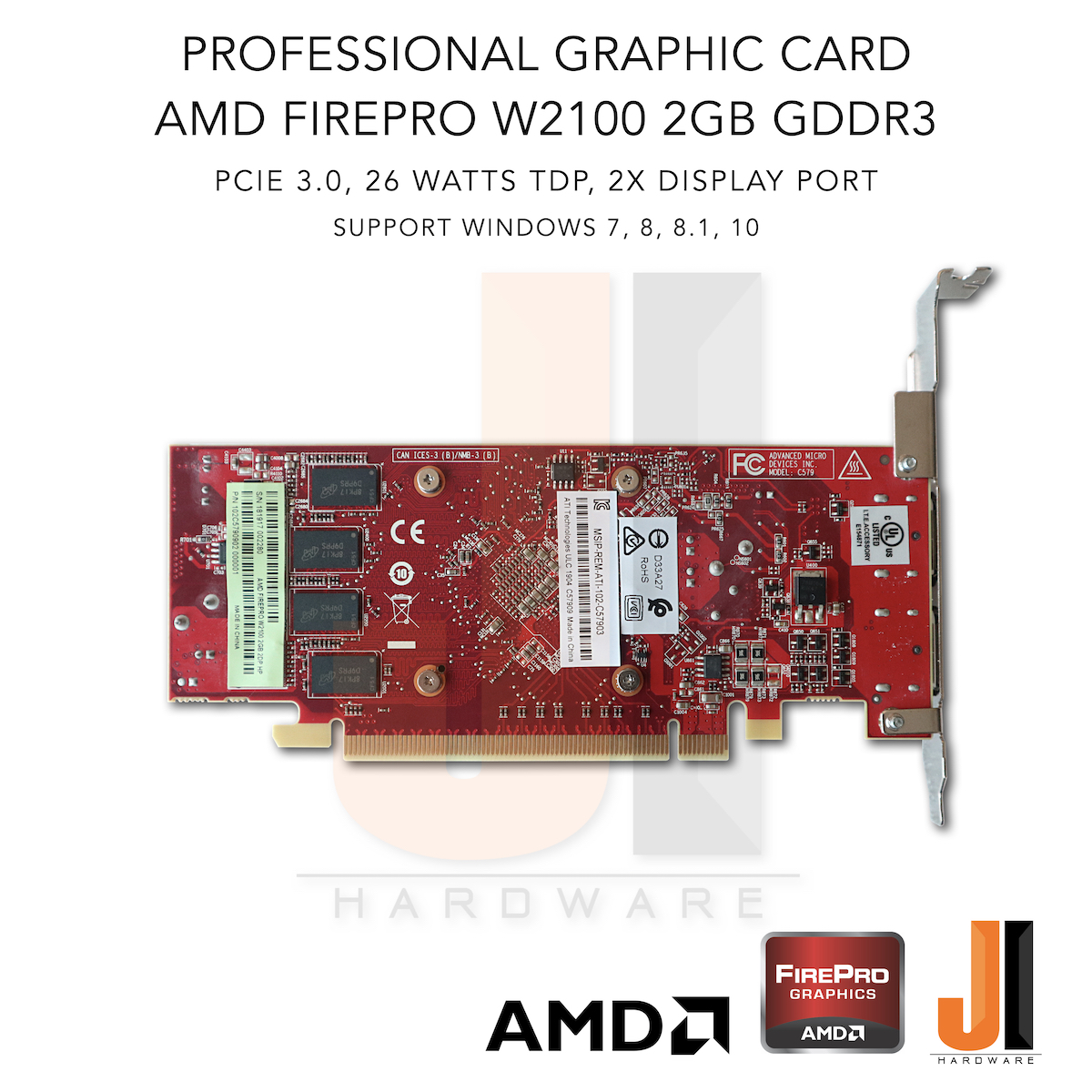 エーキューブ AMD FirePro W2100 2GB PCIe グラフィックスボード