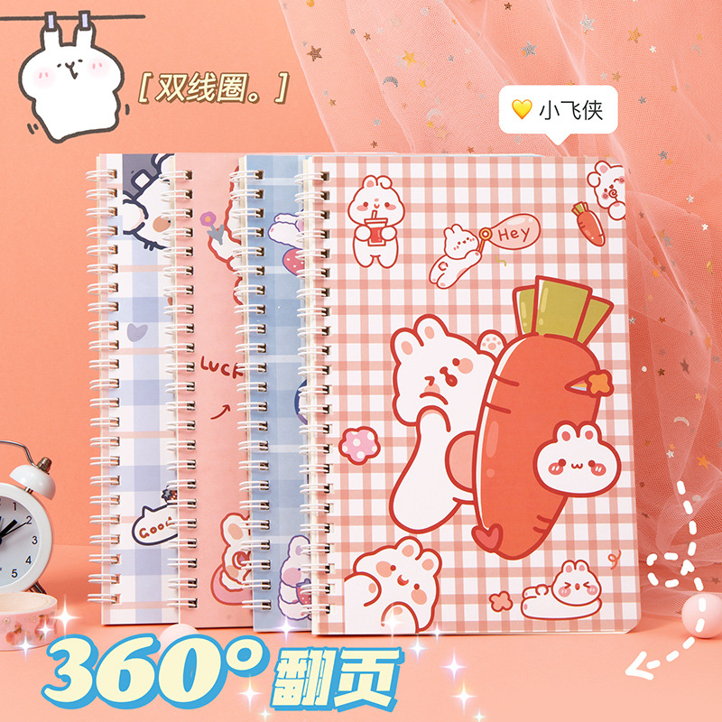 Sổ lò xo a5 120 trang hình thỏ cà rốt cute 7.2*10cm