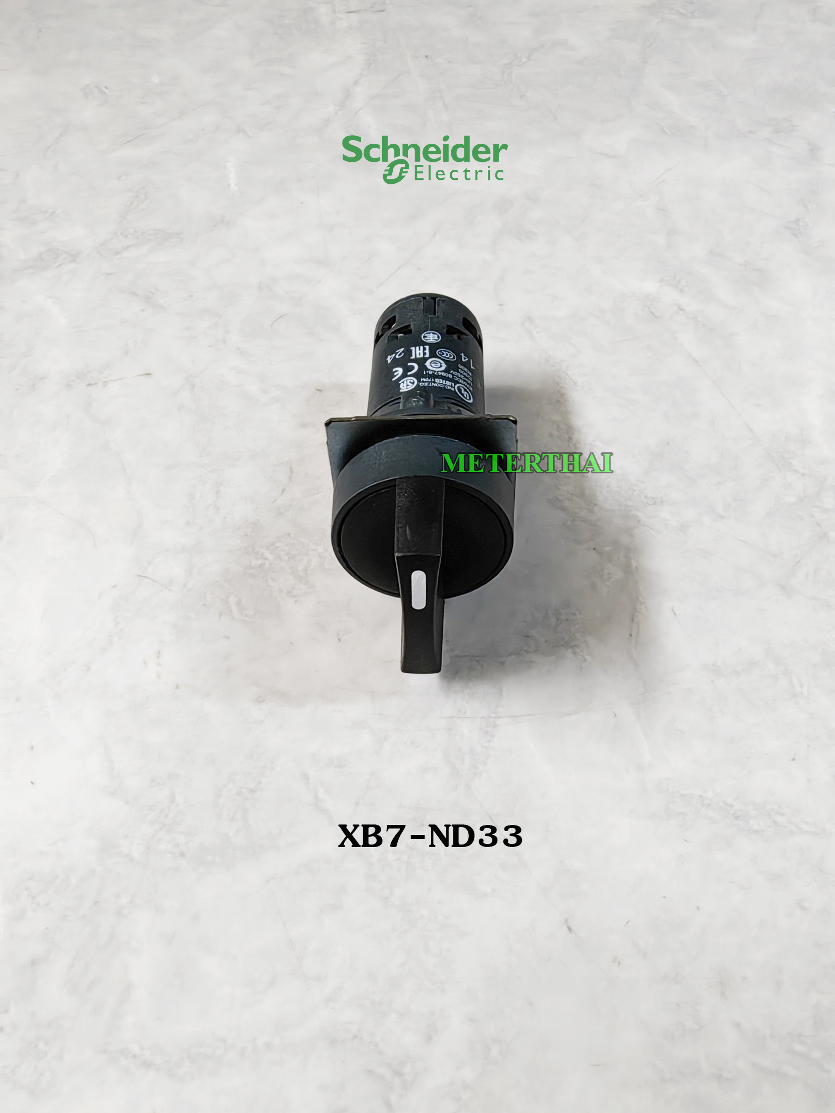 Schneider XB7ND33 Selector Switch แบบก้านสั้น 3 ตำแหน่ง-ค้าง, 2NO ...