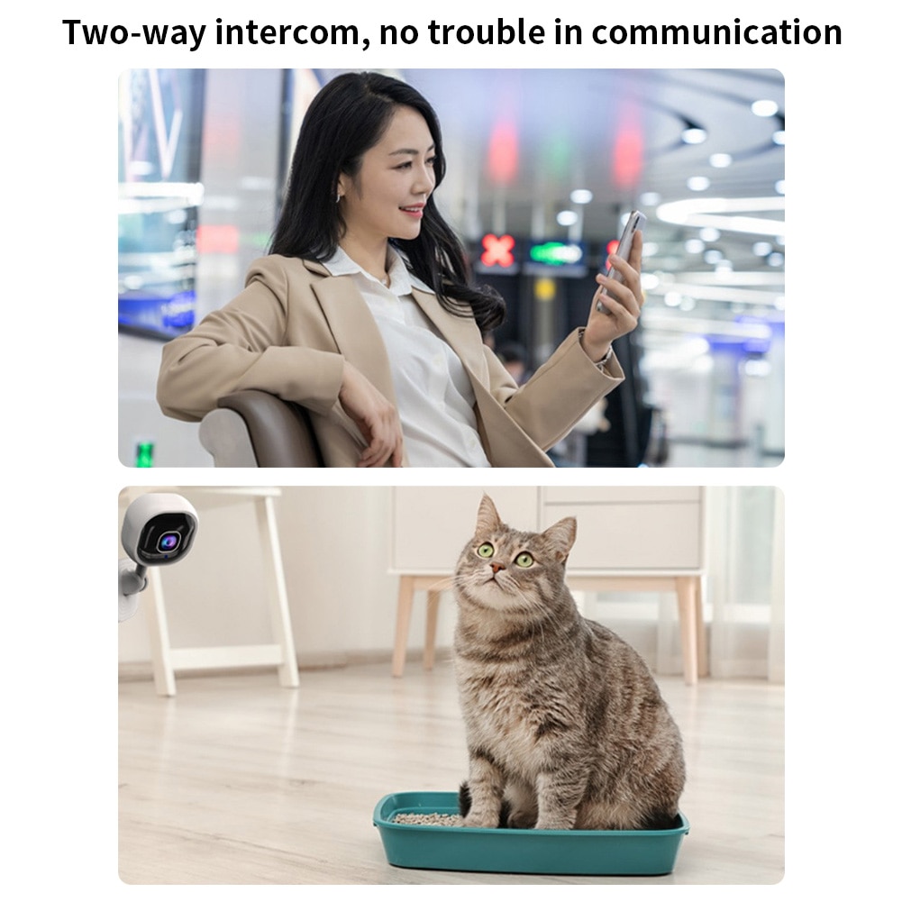 ZZOOI 1080P Office Rotate Base Video Playback Type C Night Vision 2 Way Audio Alert Security Camera With Motion Detection Indoor Home