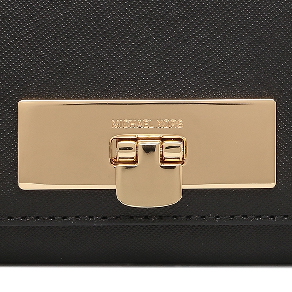 Michael Kors แทั หนังแท้ ฟอกแบบกันรอยขีดข่วน ประดับหมุด หรูมาก Michael Kors  Callie Stud Saffiano Leather Wallet Black 35H6GS8E3L 