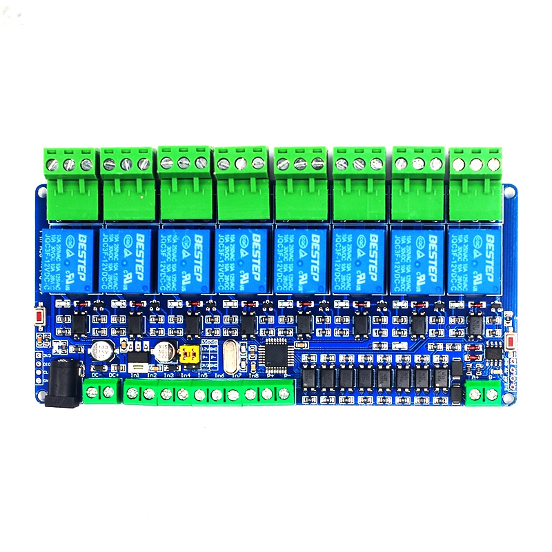 For Arduino RS485 Modbus-RTU 12V 8Bit Relay Module TTL 8-Channel Delay ...