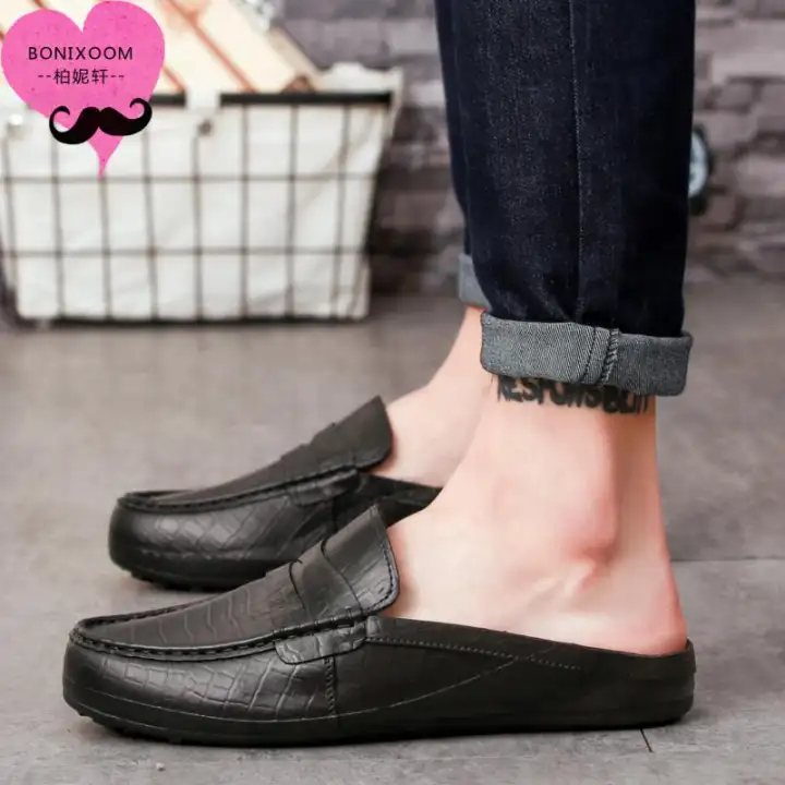 mens slippers with heels