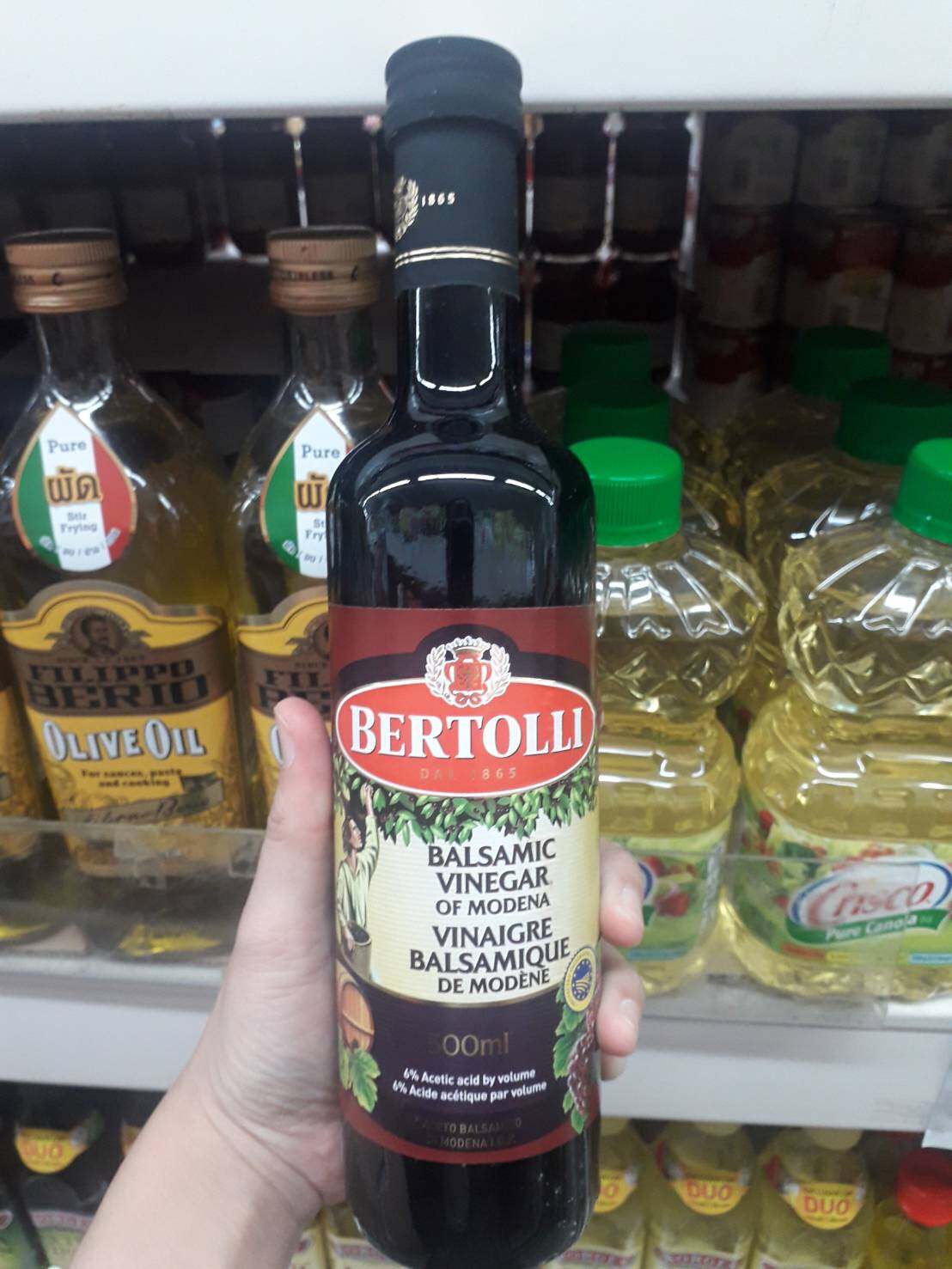 Bertolli Balsamic Vinegar น้ำส้มสายชูหมักจากองุ่น นำเข้าจากสเปน 500ml.