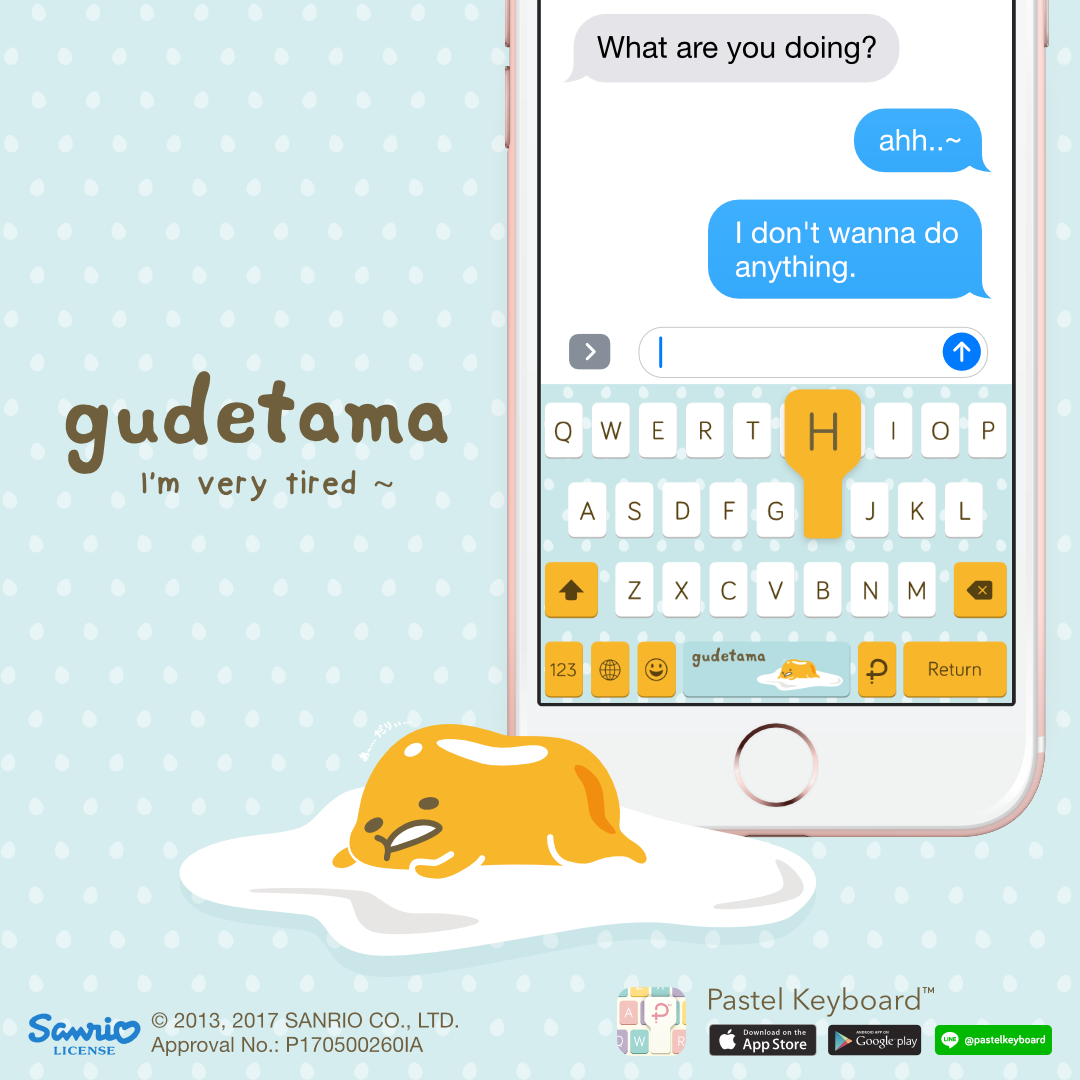 Gudetama Egg Dots Keyboard Theme⎮ Sanrio (E-Voucher) for Pastel Keyboard App
