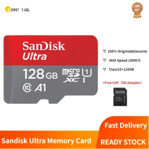 สินค้า 【จัดส่งจากกรุงเทพ】 SanDisk Ultra การ์ดหน่วยความจำ Memory card micro SD Card 128GB ความเร็วอ่าน 100MB/s จุ (ของแท้)