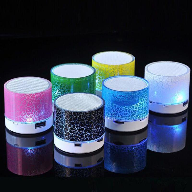 Speaker Mini Wireless Loudspeaker Crack LED TF Card USB Subwoofer ...